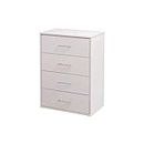 Iris Ohyama Cabinet with drawers Handles & Runners, 4-Drawers Wooden chest, Easy assembly, 35x59x84, CCT-9060, White Oak