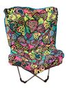Justice Butterfly Folding Chair, Girls Room Accessories, Love Hearts, Soft Faux
