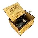 Zesta Wooden You are My Sunshine Music Box/Vintage Hand Crank Musical Gifts for Men Birthday Special/Birthday Gift for Girls/Wooden Musical Box Gift for Wife