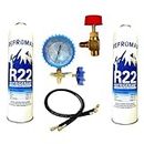 Refromax R 22 Gais can Combo set with 2 gas can + 2House pipe + 2 Gauge+ 1 value