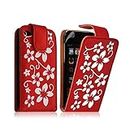 Cover shell case for apple ipod touch 4G in Red Colour With Flower Motif + Screen Protector Film