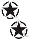 VVWV Military Star Logo Scooty Stickers and Graphics Stylish Set Waterproof Black Vinyl Decal L X H 11.00 X 11.00 Cm