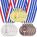 Swpeet Medaillen mit Band aus Metall, Gold, Silber, Bronze, Gewinner-Medaillen für Kinder, Kinderveranstaltungen, Klassenzimmer, Bürospiele und Sport – 1., 2., 3. Platz