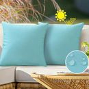 2pcs Outdoor Waterproof Throw Pillow Covers, Decorative Outside Patio Furniture Cushion Cases Decor For Garden Bench Porch Couch Tent Home Decor, No Pillow Core