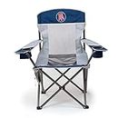 Barstool Sports Heavy Duty Big Boy Mesh Outdoor Lawn Chair, 350 lb Capacity, Comfy Sporting Event & Camping Chair, 2 Insulated Cup Holders, Bottle Opener, Phone Holder & Compact Carrying Bag, Blue