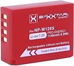 Baxxtar PRO Akku NP-W126s NP-W126 (echte 1140mAh) kompatibel mit Fuji Fujifilm FinePix X100F X100V X100VI X-A5 X-A7 X-A10 X-E3 X-H1 X-Pro3 X-S10 X-T3 X-T10 X-T20 X-T30 X-T100 X-T200