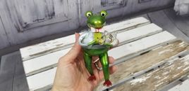 Holiday Christmas Ornament Frog Toad Musical Instrument horn chorus