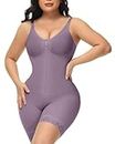 M MYODRESS Fajas Colombianas Shapewear for Women Tummy Control Post Surgery Compression Butt Lifter Bodysuit with Zipper, Purple, Large