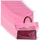 Mezeic 8PCS Dust Bags for Purses Jumbo Travel Shoe Bags Handbags Storage Organizer Clear Window Dustproof Drawstring Bag Storage Pouch for Women Men - Pink, 23.6 x 19.7 in