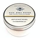 BEES of BRITAIN - 99% Natural Body Cream - Honey, Lavender. Soothe, Nourish, Hydrate Dry Skin. pH 5.5, Sensitive Skin. We Donate 5% of our Profit to Save Bees + Pollinators.100g