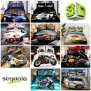 3D Sportwagen Motorräder Bettwäsche Set 100 % Baumwolle Bettdecke Quilt Bezug ❤️ UK Größen ✅