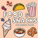 Food & Snacks Coloring Book Fun Easy Drawings Simple Bold Lines  Adults and Kids