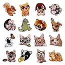 Écussons Thermocollantscartoon Animal Embroidery Cloth Stickers Clothing Accessories Cat Patch Stickers Dog Cloth Stickers Dinosaur Emblem Embroidery Cloth Stickers 16Pcs