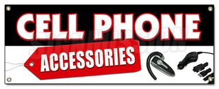 CELL PHONES ACCESSORIES BANNER SIGN mobile wireless chargers cases