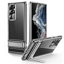 ESR Funda Metal Kickstand Compatible con Samsung Galaxy S22 Ultra 5G (6,8 Pulgadas) (2022), Soporte Bidireccional Patentado, Parte Trasera Transparente Resistente a Arañazos, Transparente