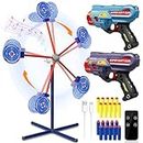 M&LD Rocket Shooting Games Kids Toys with Rotating Target 20 Foam Darts 2 Toy Guns for Boys for Age 5 6 7 8 9 10+ Years Old Outdoor Games Garden Toys Birthday Gifts for Boys