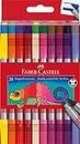 Faber-Castell 151119 - Set di penne con punta in feltro 20 pezzi, penne a doppia punta per bambini e adulti