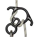 SOB Climbing Descender 40 KN Figure 8 Ring Rope Abseiling Device Safety Device with Bent-Ear Roping Equipment for Outdoor Climbing Belaying and Rappelling Device
