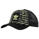 adidas Originals Foam Front OG Recoded 3 Stripe Life Trucker Hat, Black/Beam Yellow, One Size