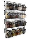 Farmhouse Style Hanging Spice Racks For Wall Mount - Easy To Install Set of 4 Space Saving Racks - The Ideal Seasoning Organizer For Your Kitchen
