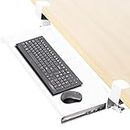VIVO White Clamp-on Computer Keyboard and Mouse Under Desk Mount Slider Tray | 27 x 11 inch Pull Out Platform Drawer (MOUNT-KB05W)