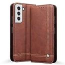Pikkme Samsung Galaxy S21 Fe 5G Flip Cover | PU Leather Finish | Wallet Style with Inbuilt Pocket & Stand | Flip Case for Samsung Galaxy S21 Fe 5G (Brown)