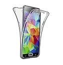 SDTEK Coque Compatible avec Samsung Galaxy S5 / S5 Neo, 360 Degres Etui Protection écran Silicone Clair Housse Case Cover