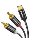 CableCreation USB C to RCA Audio Cable 10FT, Type-C to 2 Male Y RCA Splitter, RCA to USB C Adapter for iPhone 15 Series, Tablet, Home Theater, DVD, Amplifier, Speaker, Car Stereo