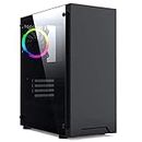ionz KZ08 V3 PC Gaming Computer Case MID TOWER COMPUTER CASE M-ATX and ATX TEMPERED GLASS (with 1 FRGB Fan, Black)