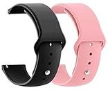 AONES Pack of 2 Silicone Belt Watch Strap Compatible for Moto 360 2nd Gen 42mm Watch Strap Black, Pink