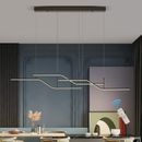 Black-45W-Dim LED Wave Chandelier Linear Pendant Light For Dining Room Kitchen