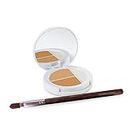 Sheer Cover Studio – Conceal and Brighten Highlight Trio – Two-Toned Concealers – Shimmering Highlighter – Medium/Tan Shade – With FREE Concealer Brush – 3 Grams