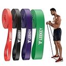 LEEKEY Resistance Band Set, Pull Up Assist Bands - Stretch Resistance Band - Mobility Band Powerlifting Bands for Resistance Training, Physical Therapy, Home Workouts (Set-4)