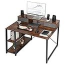 TOPSKY 47”x 31.5” Computer Desk with Drawers, Monitor Stand, Storage Shelf, 3-Port Charging Station (Rustic Brown)