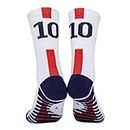 PMMCON Paquete de 2 calcetines de baloncesto de élite unisex, calcetines de algodón atléticos con número de equipo, regalo para fanáticos (F,23-2)