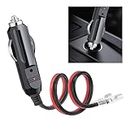 12V Car Cigarette Lighter Plug With Lead and Wiring, 16 AWG Car Replacement Cigar Female Socket Male Plug Extension Cable Power Supply Cord for Motorcycle Car Tractor (12V/24V)