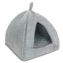 Pet Tent-Soft Bed for Dog and Cat by Best Pet Supplies - Gray Linen, 16" x 16" x H:14"