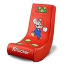 X Rocker Super Mario Video Gaming Floor Chair, Official All-Star Edition Nintendo Collectible, Faux Leather, Foldable, 5000001, 33.46" x 16.14" x 25.59", Mario Red