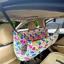 VParents Cotton Car Cradle Hammock For 0 To 2 Year Baby | Portable With Adjustble Belt, Hammock Cloth, Hangers (Blue)