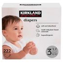Kirkland Signature Diapers Size 3: 16-28lbs, 222 Count