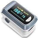Fingertip Pulse Oximeter Blood Oxygen Saturation Monitor Pulse Ox, Heart Rate and Fast Spo2 Reading Oxygen Meter with OLED Screen Included Lanyard and 2 X AAA Batteries