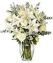 From You Flowers - With All Our Sympathy Lily Arrangement with Glass Vase (Fresh Flowers) Birthday, Anniversary, Get Well, Sympathy, Congratulations, Thank You