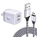 Fast Wall Charger Adapter with Android Micro USB Cable Plug Cube Compatible Samsung Galaxy J8 J7 Sky Pro Perx Star, J7V Prime, j3 Emerge, Luna Pro Eclipse Mission, On5/On7/On8/S3/J6/J2, 6 FT Cord