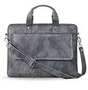 TGK Leather Laptop Sleeve Case Cover Bag for iPad Pro 12.9 M1 2021/2020/2018, Surface Laptop go 12.4/Pro X 13, Samsung Galaxy Tab S8+ 12.4", Tab S7 Plus 12.4 inch (Stone-Grey)