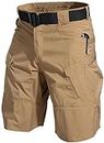 AUTIWITUA Men's Hiking Shorts Outdoor Quick Dry Cargo Shorts for Men Lightweight Camping Casual Shorts with Multi Pockets, S-brown, Medium