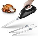 Electric Knife with Stainless Steel Serrated Blades for Carving Meats, Poultry, Bread, Crafting Foam