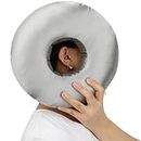 Heal n Hope Silky Satin Piercing Pillow Ear Pillows Donut with Hole for Ear Pain CNH Piercing Pain Relief Sleeping Pressure Sore Side Sleepers Smooth Cooling Ear Guard Protector, Gray