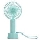 One94Store Mini Portable USB Hand Fan Built-in Rechargeable Battery Operated Summer Cooling Table Fan with Standing Holder Handy Base For Home Office Indoor Outdoor Travel (Blue Color)