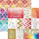 Paper House Productions 12 x 12 Embellished 12x12 Paper, A Reason to Smile, 15-Pk, Piece