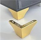 UNIQUELLA 4 Pack Furniture Legs 3 Inch Height, Minimalist Design Furniture Feet Metal Sofa Legs Replacement for Sofa Coffee Table Cupboard Cabinet TV Stand Feet, Gold, 4 Inch Length